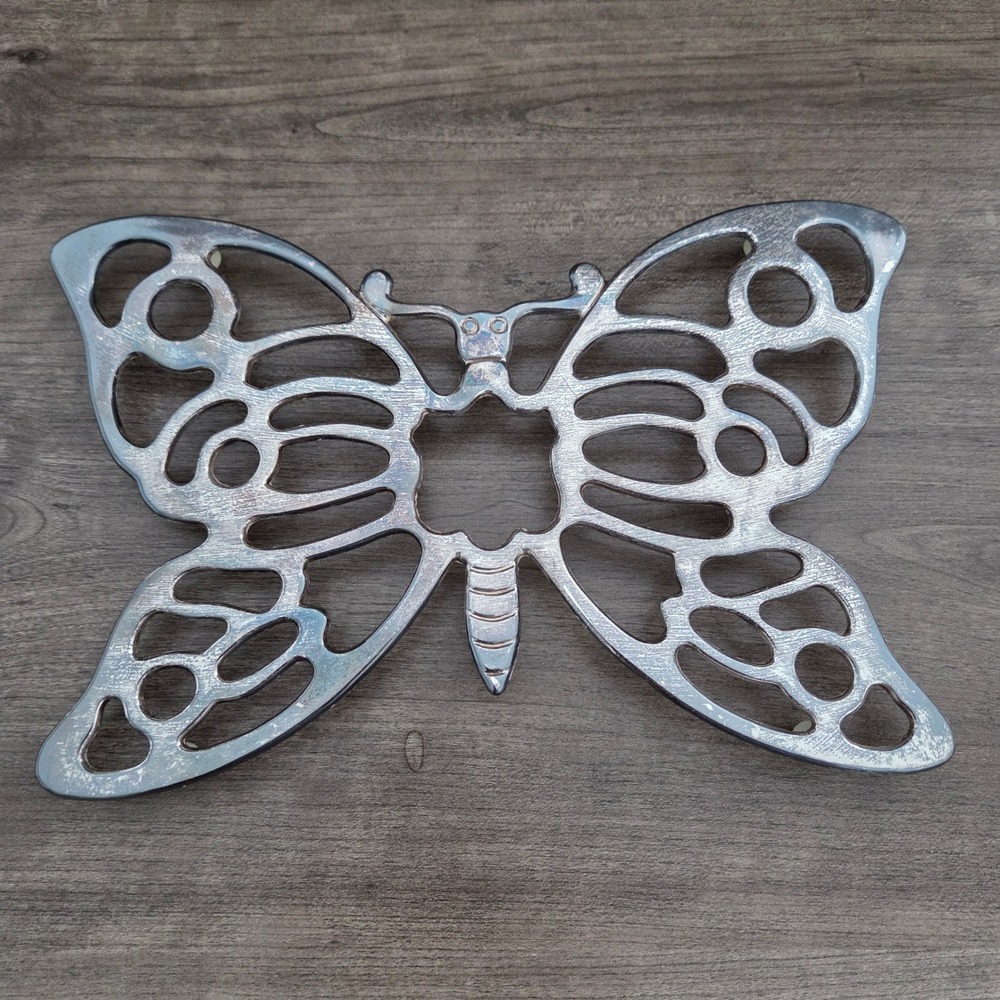 Leonard Trivet Silver Vintage Butterfly Silverplate Kitchen Decor Table Hot Pot